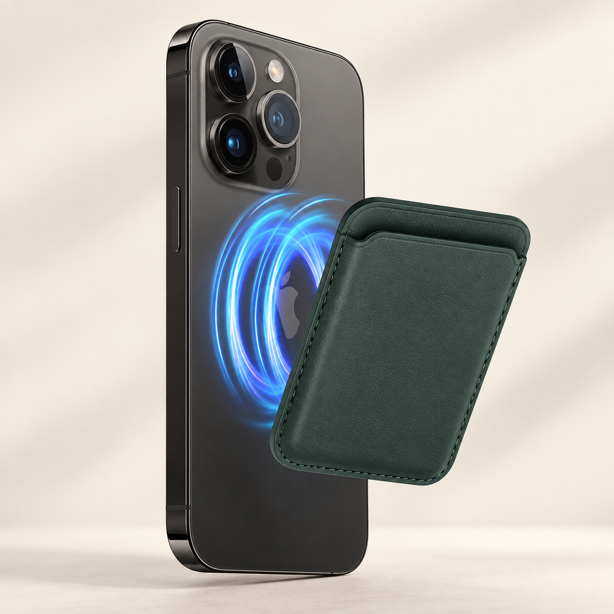 Magnetic Card Wallet for iPhone — Forest Green