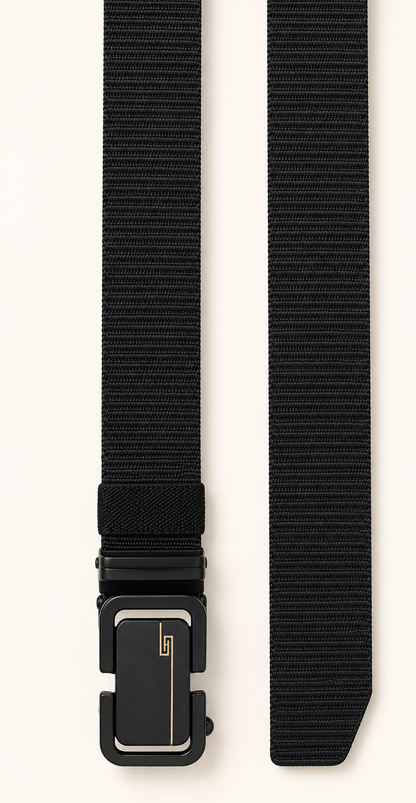 Nylon Ratchet Belt — Black & Grey