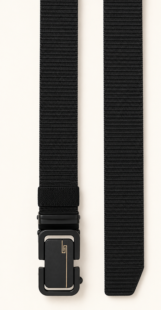 Nylon Ratchet Belt — Black & Grey
