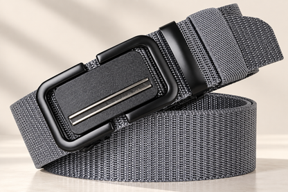 Nylon Ratchet Belt — Black & Grey