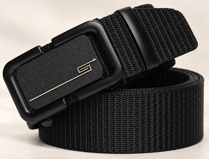 Nylon Ratchet Belt — Black & Grey