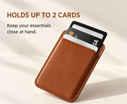 Magnetic Card Wallet for iPhone — Tan Brown