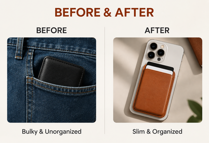 Magnetic Card Wallet for iPhone — Tan Brown