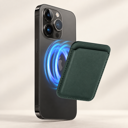 Magnetic Card Wallet for iPhone — Forest Green
