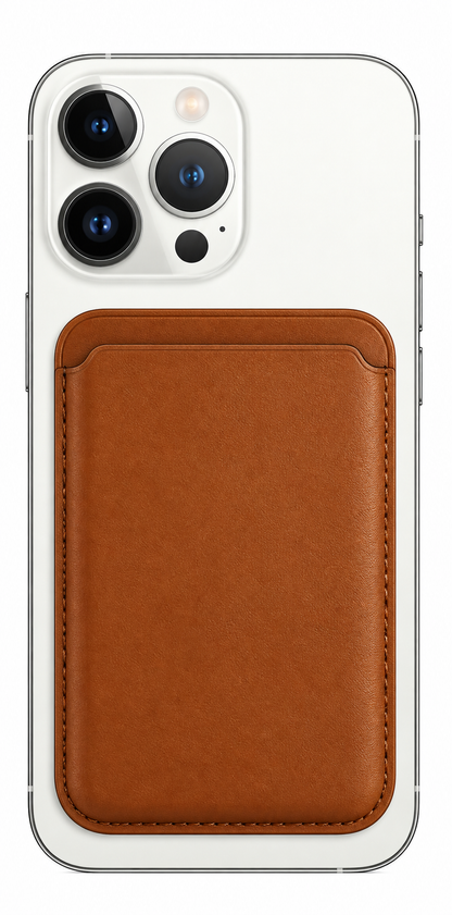 Magnetic Card Wallet for iPhone — Tan Brown