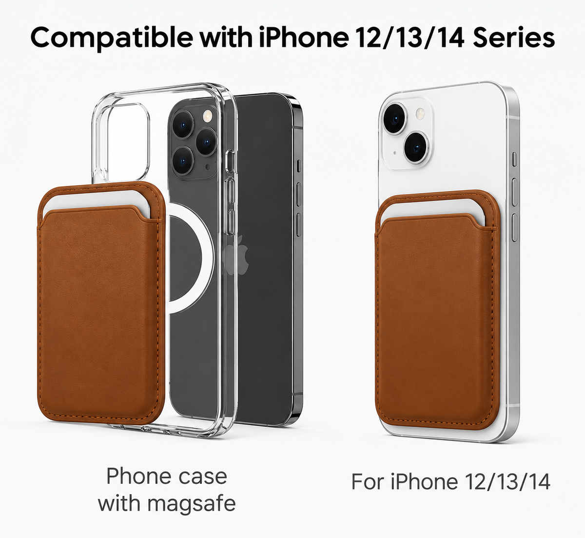 Magnetic Card Wallet for iPhone — Brown