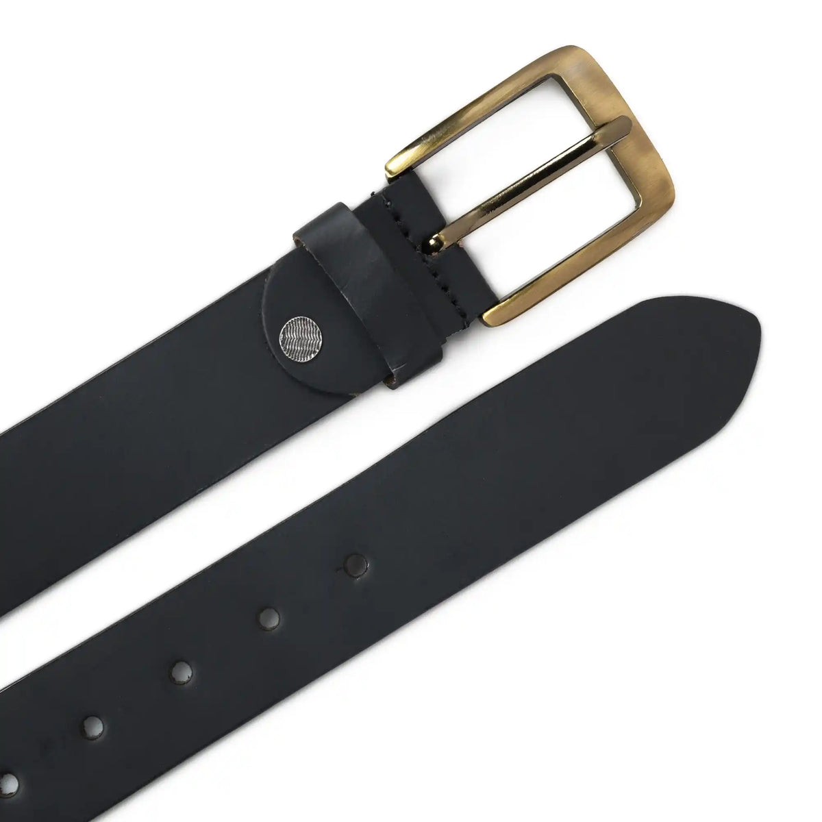 Handmade polo leather belt for men with blue and white stripes – photo 5