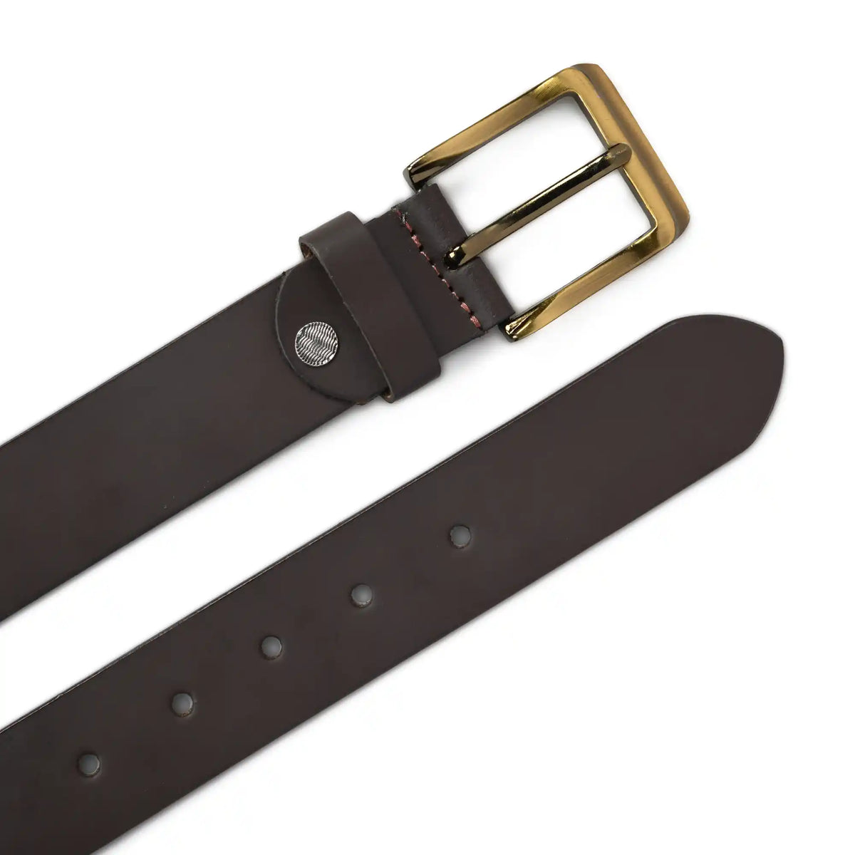 Handmade polo leather belt for men with red and brown hand-stitched stripes – photo 5