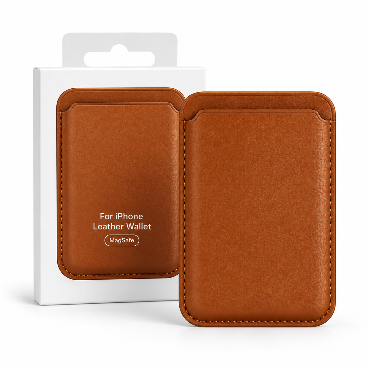 Magnetic Card Wallet for iPhone — Brown
